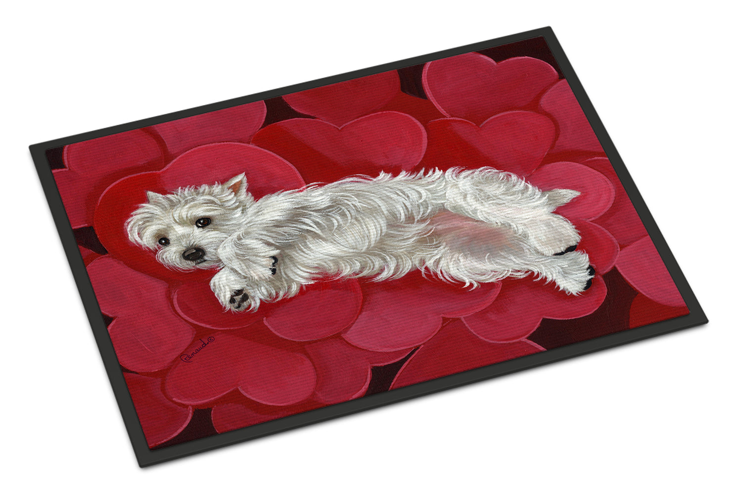 Westie Queen of Hearts Indoor or Outdoor Mat 18x27 PPP3283MAT