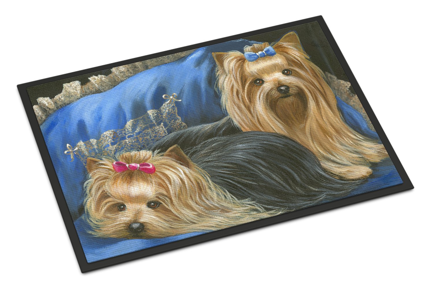 Yorkshire Terrier Yorkie Satin and Lace Indoor or Outdoor Mat 24x36 PPP3293JMAT