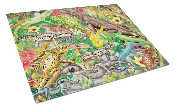 Lizard Jungle Glass Cutting Board Large PRS4047LCB by Caroline's Treasures