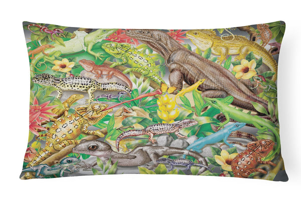 Lizard Jungle Canvas Fabric Decorative Pillow PRS4047PW1216 by Caroline's Treasures