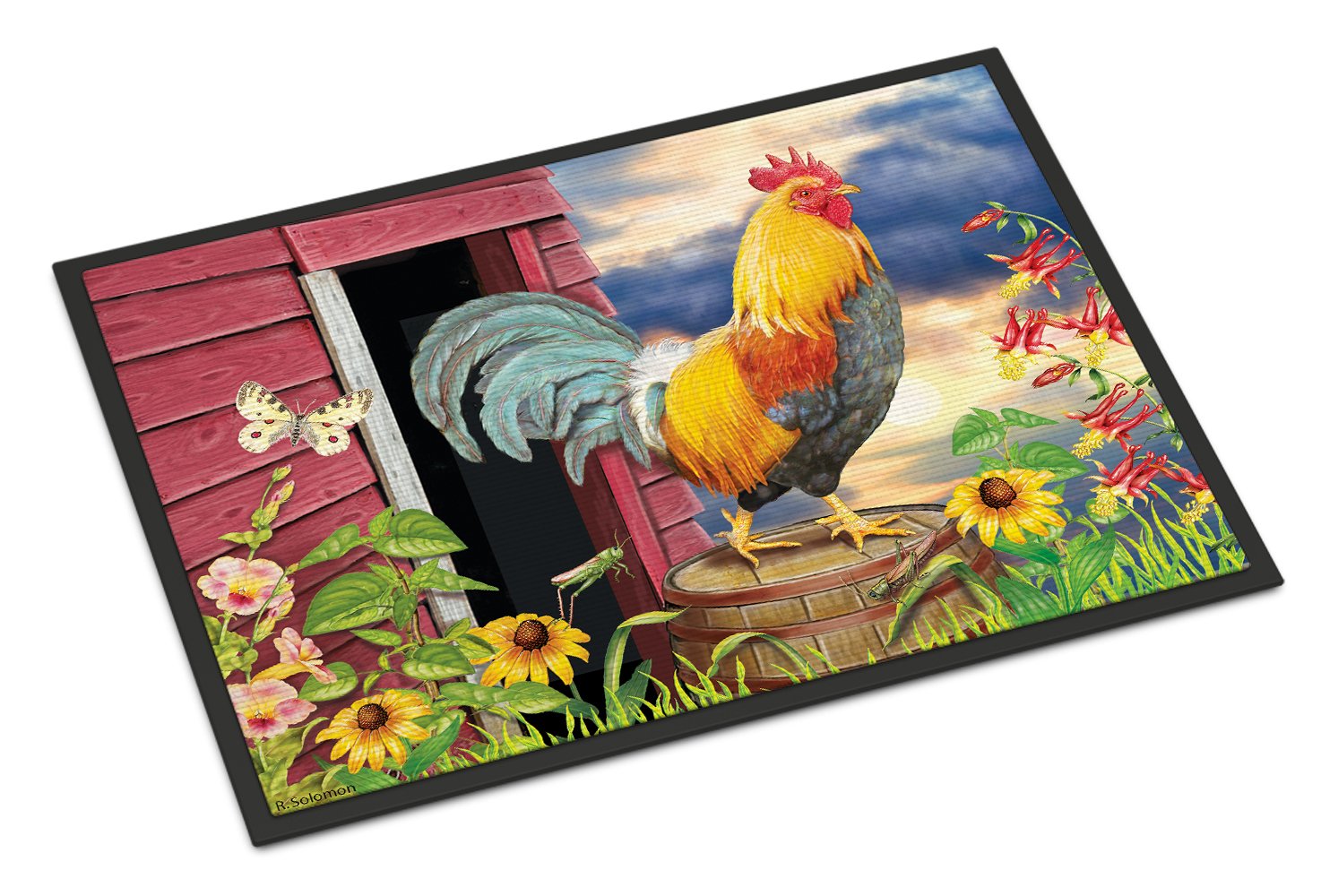 Rooster Barnyard Morning Indoor or Outdoor Mat 24x36 PRS4061JMAT