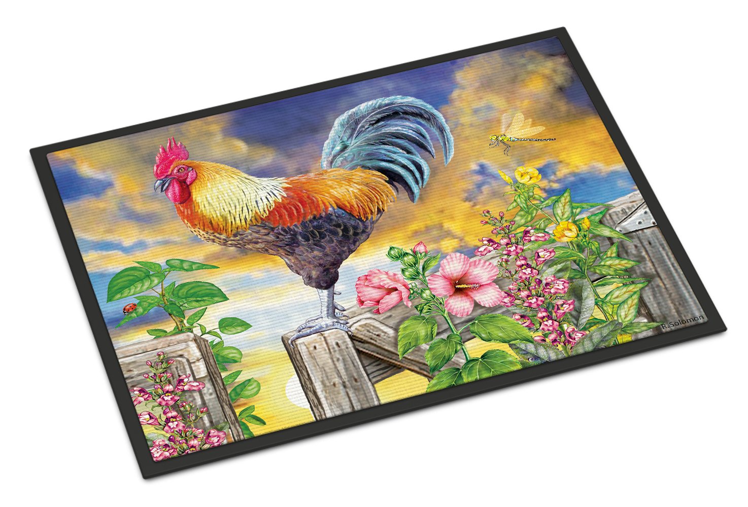 Rooster Barnyard Morning Indoor or Outdoor Mat 24x36 PRS4063JMAT