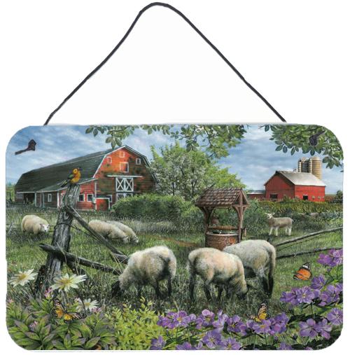 Pleasant Valley Sheep Farm Wall or Door Hanging Prints PTW2026DS812 by Caroline's Treasures