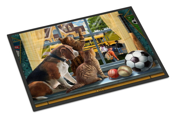 Beagle, Cats Back to School Indoor or Outdoor Mat 24x36 PTW2074JMAT by Caroline's Treasures