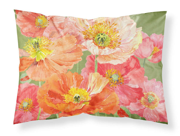 Poppies by Anne Searle Fabric Standard Pillowcase SASE664CPILLOWCASE by Caroline's Treasures