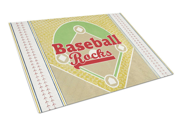 Baseball Rules Glass Cutting Board Large Size SB3077LCB by Caroline's Treasures