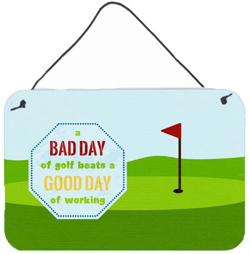 A Bad Day at Golf Aluminium Metal Wall or Door Hanging Prints SB3091DS812 by Caroline's Treasures