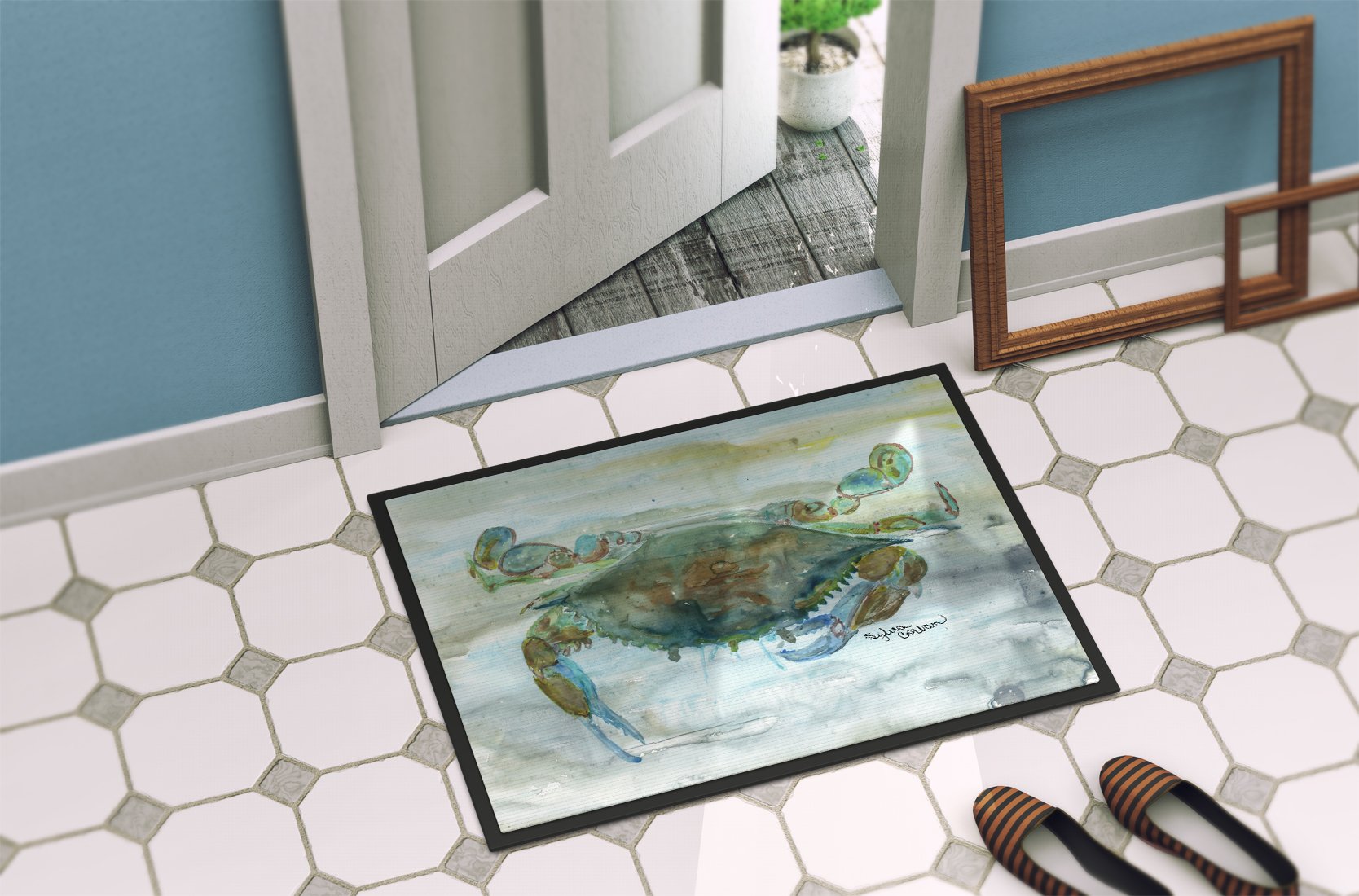 Crab a leg up Watercolor Indoor or Outdoor Mat 24x36 SC2002JMAT