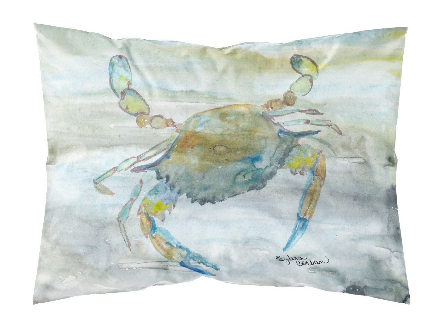 Blue Crab #2 Watercolor Fabric Standard Pillowcase SC2004PILLOWCASE