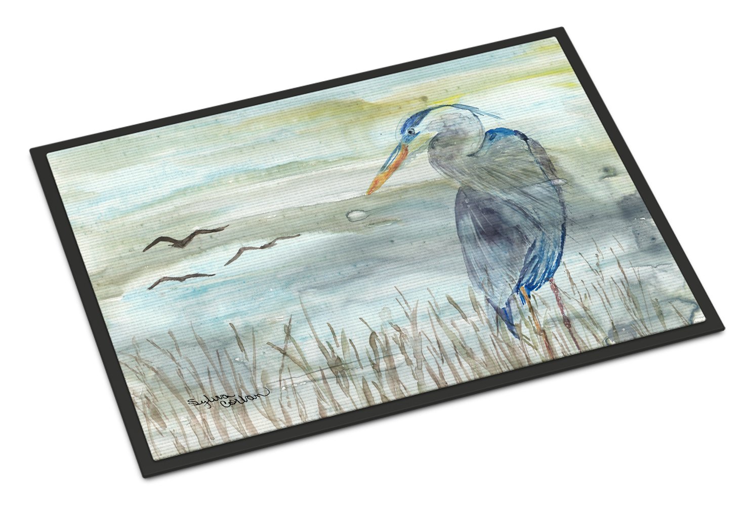 Blue Heron Watercolor Indoor or Outdoor Mat 24x36 SC2007JMAT