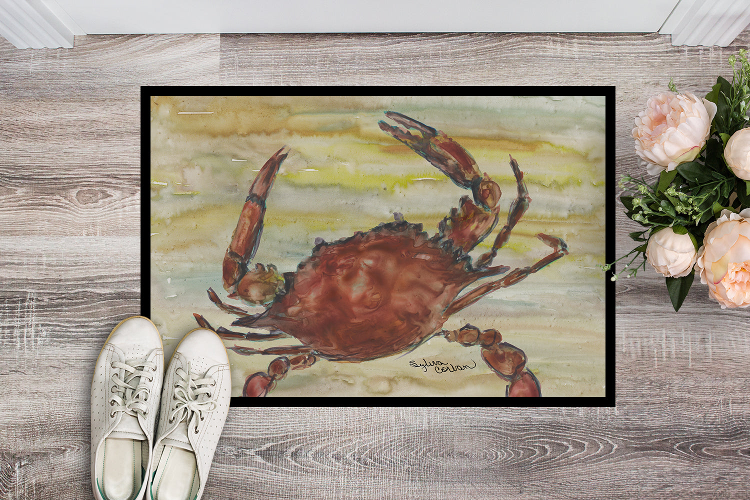 Cooked Crab Yellow Sky Indoor or Outdoor Mat 18x27 SC2022MAT