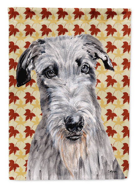 Scottish Deerhound Fall Leaves Flag Garden Size SC9682GF  the-store.com.