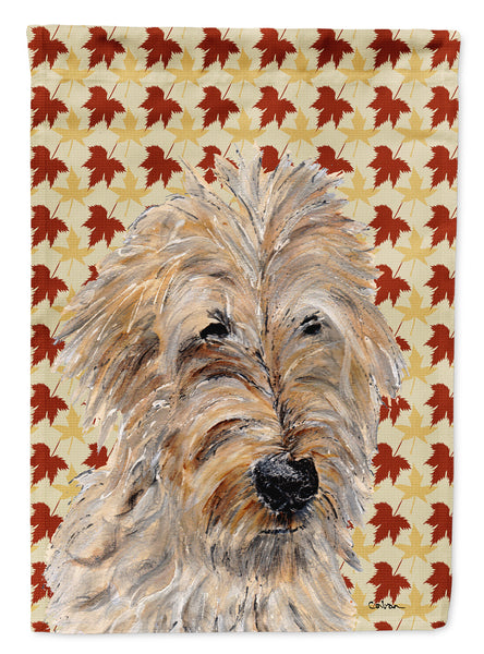 Golden Doodle 2 Fall Leaves Flag Garden Size SC9691GF  the-store.com.