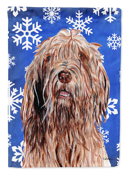 Otterhound Winter Snowflakes Flag Garden Size SC9781GF  the-store.com.