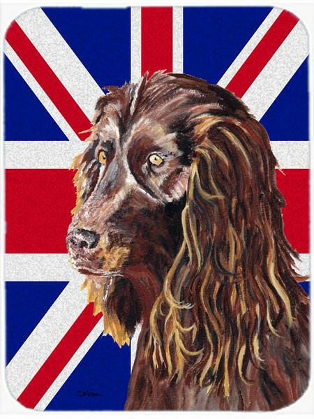 Boykin Spaniel with Engish Union Jack British Flag Glass Cutting Board Large Size SC9862LCB by Caroline's Treasures