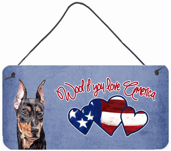 Woof if you love America German Pinscher Wall or Door Hanging Prints SC9916DS612 by Caroline's Treasures