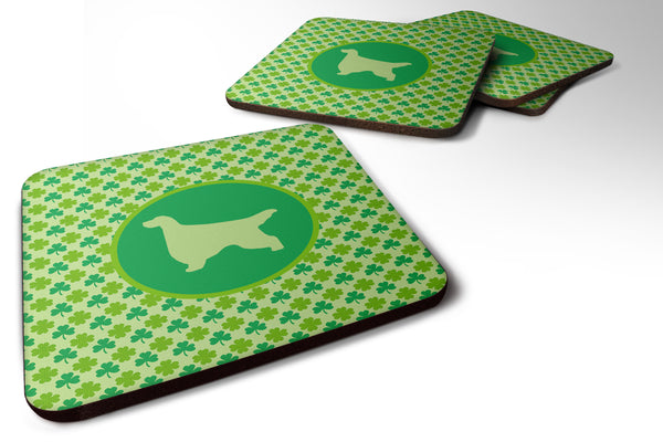 Set of 4 Gordon Setter Lucky Shamrock Foam Coasters - the-store.com