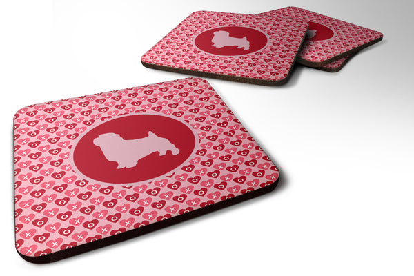 Set of 4 Norfolk Terrier Valentine Hearts Foam Coasters - the-store.com