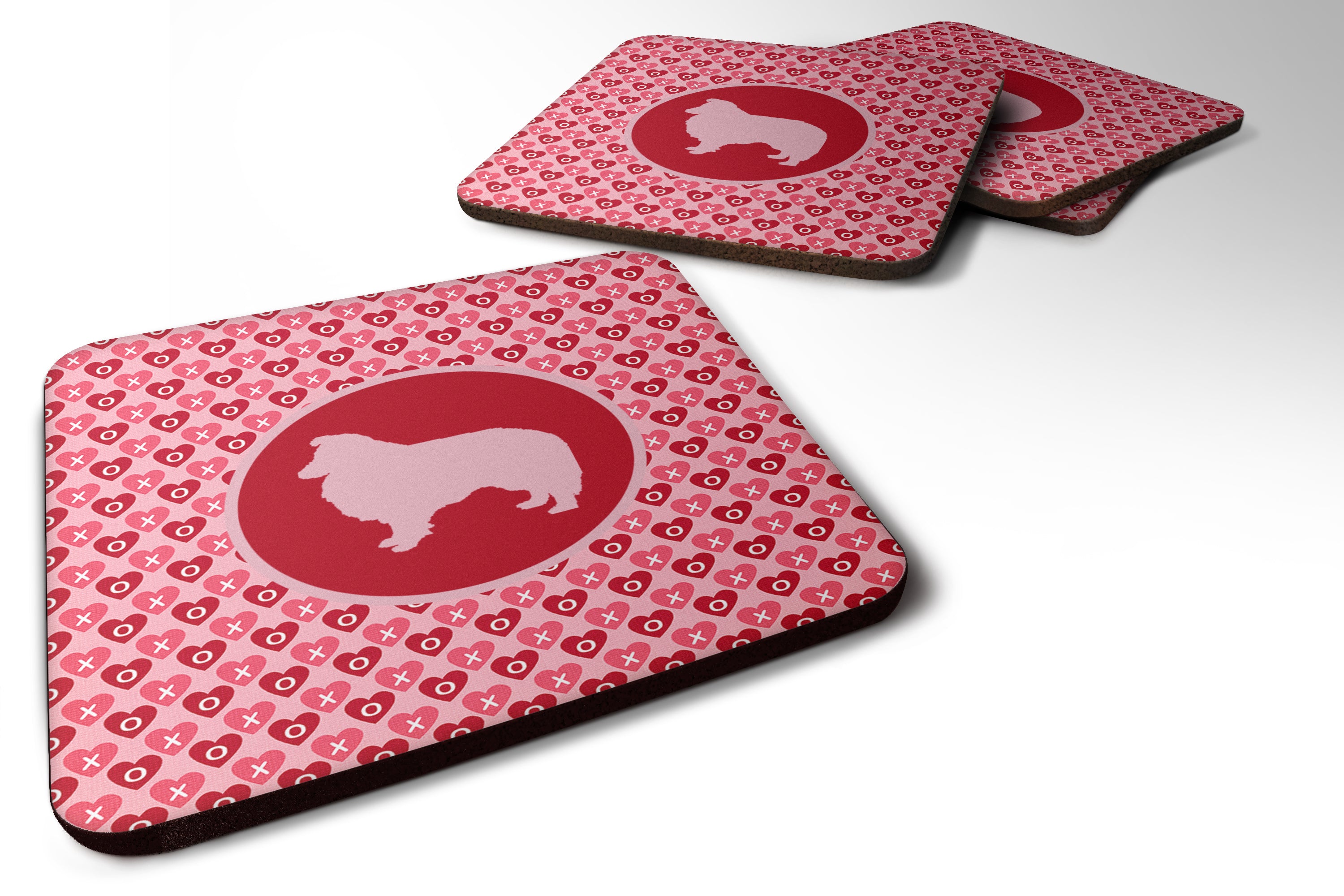 Set of 4 Sheltie Valentine Hearts Foam Coasters from Caroline's ...