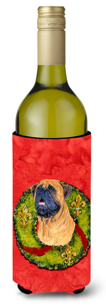 Bullmastiff Cristmas Wreath Wine Bottle Beverage Insulator Beverage Insulator Hugger SS4207LITERK by Caroline's Treasures