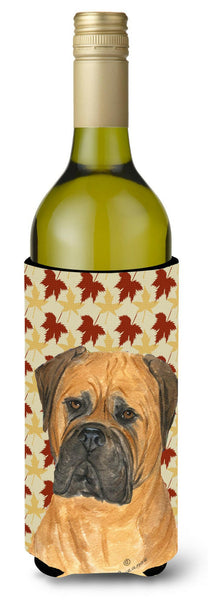 Bullmastiff Fall Leaves Portrait Wine Bottle Beverage Insulator Beverage Insulator Hugger by Caroline's Treasures