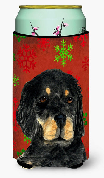 Gordon Setter Red Green Snowflakes Christmas  Tall Boy Beverage Insulator Beverage Insulator Hugger by Caroline's Treasures