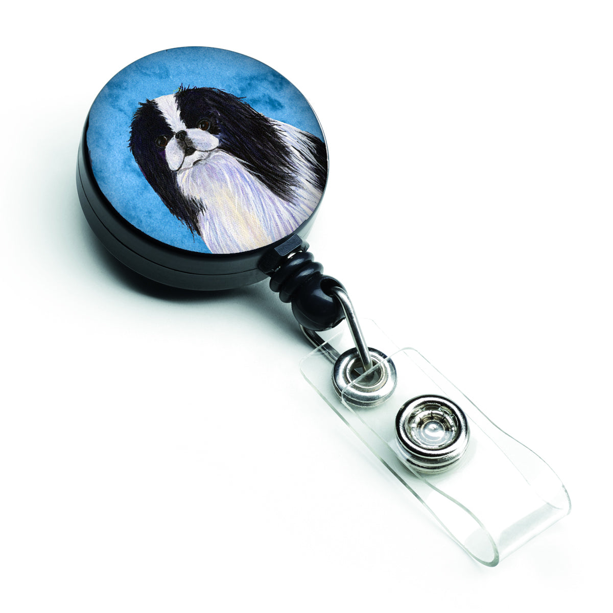 Portuguese Water Dog Candy Cane Christmas Retractable Badge Reel