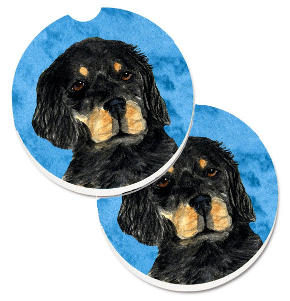 Blue Gordon Setter Set of 2 Cup Holder Car Coasters SS4791-BUCARC by Caroline's Treasures