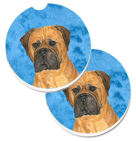 Blue Bullmastiff Set of 2 Cup Holder Car Coasters SS4793-BUCARC by Caroline's Treasures