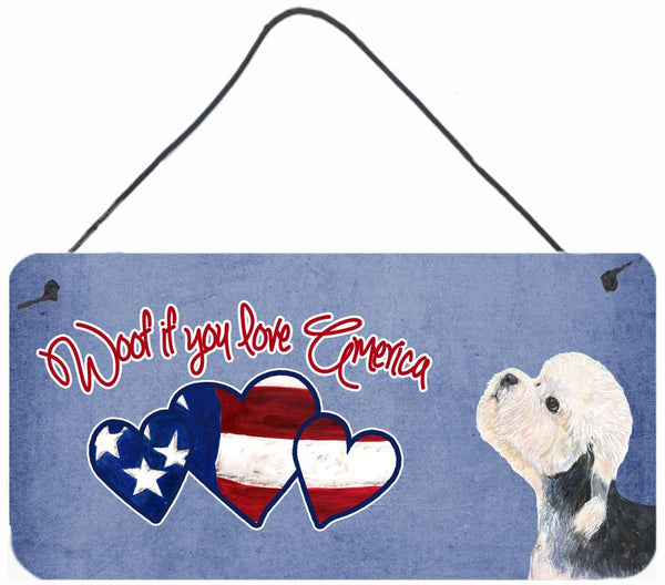 Woof if you love America Dandie Dinmont Terrier Wall or Door Hanging Prints by Caroline's Treasures