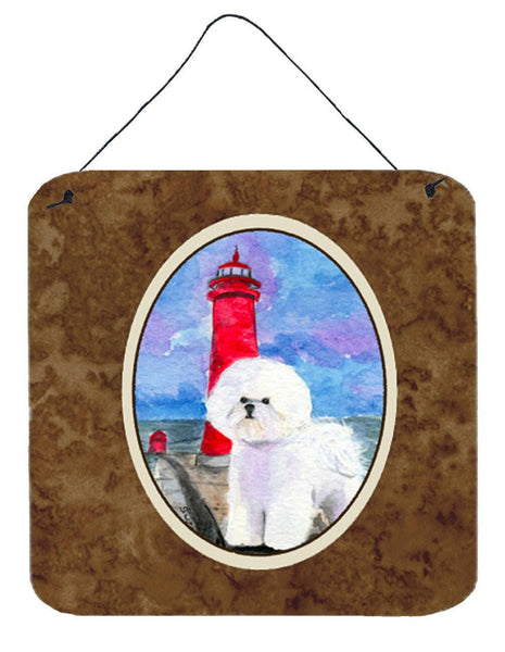 Lighthouse with Bichon Frise Aluminium Metal Wall or Door Hanging Prints by Caroline's Treasures