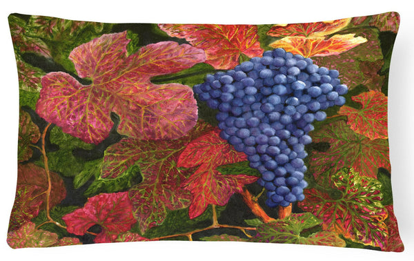 Grapes Of Joy by Malenda Trick Fabric Decorative Pillow TMTR0151PW1216 by Caroline's Treasures