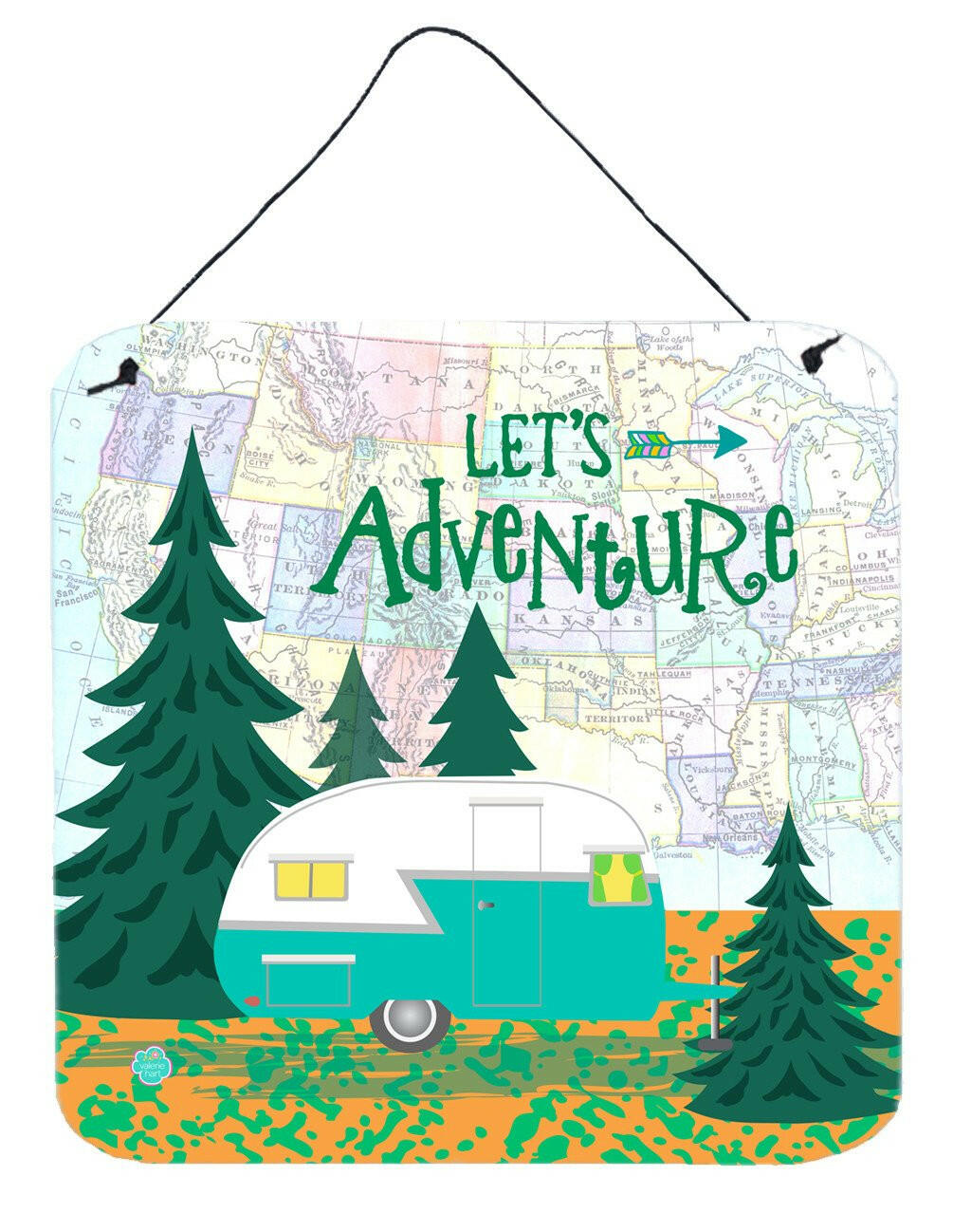 Let's+Adventure+Glamping+Trailer+Wall+or+Door+Hanging+Prints+VHA3003DS66+by+Caroline's+Treasures