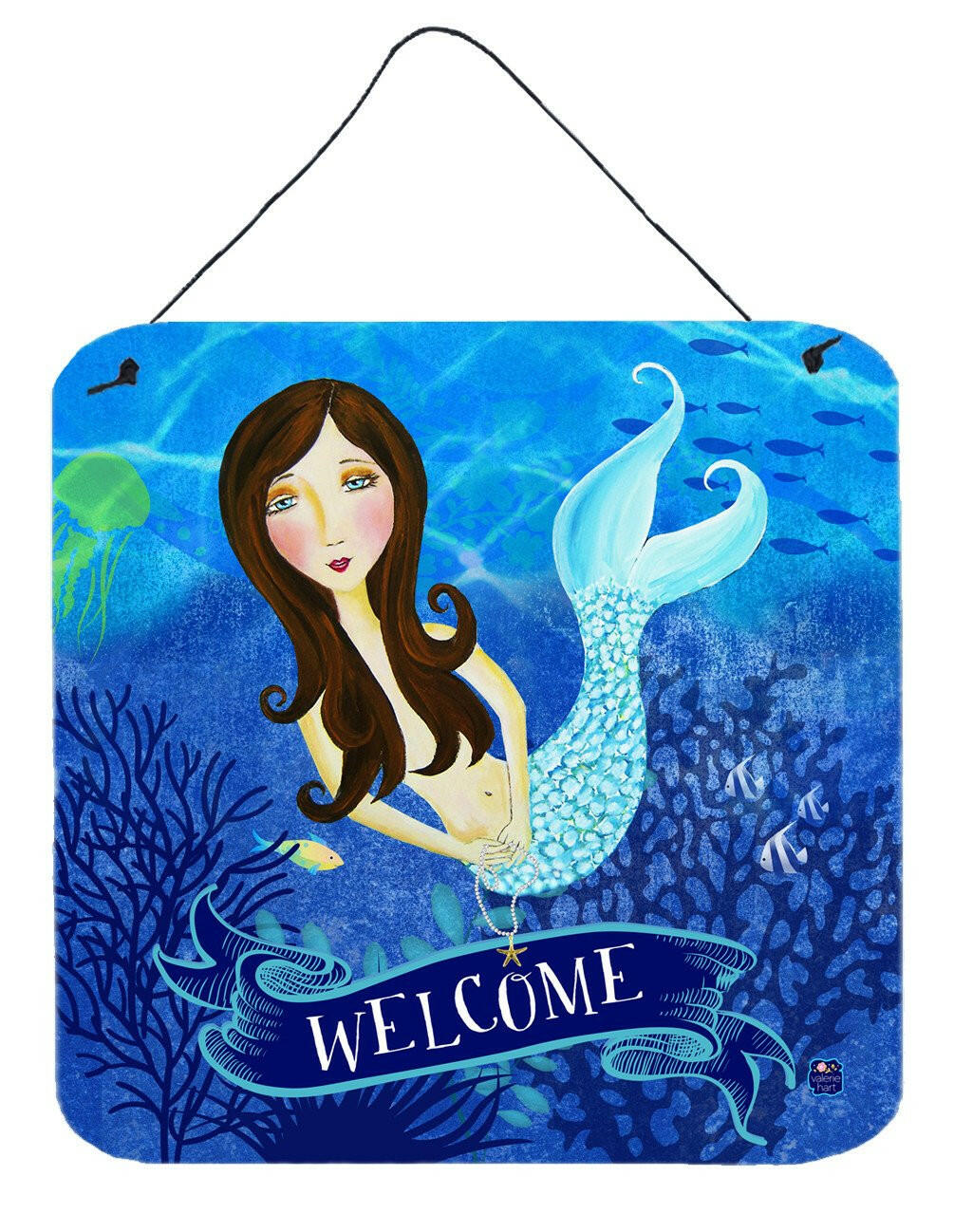 Caroline's Treasures Mermaid Welcome Purple Dish Drying Mat