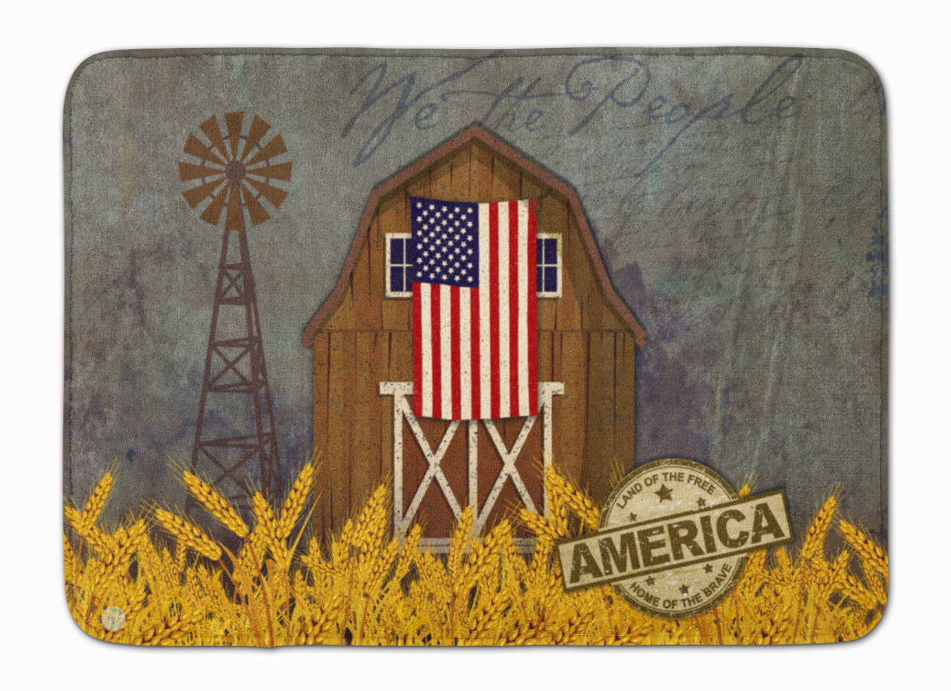 Patriotic Barn Land of America Machine Washable Memory Foam Mat VHA3036RUG