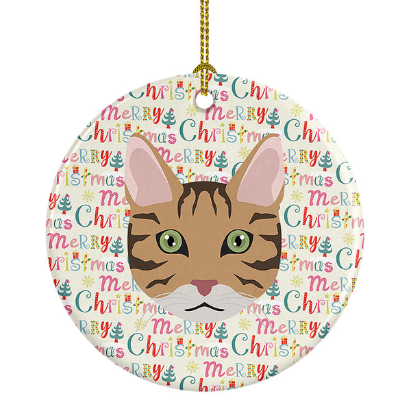 Buy this California Spangled Cat Christmas Ceramic Ornament