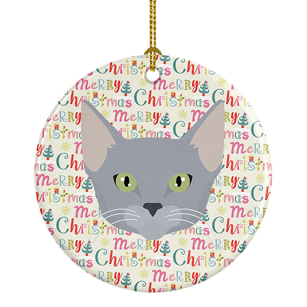 Buy this Russian Blue Cat Christmas Ceramic Ornament