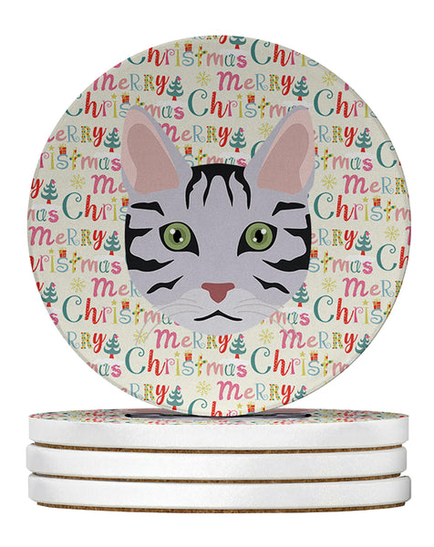 Buy this Serengeti Cat Christmas Large Sandstone Coasters Pack of 4