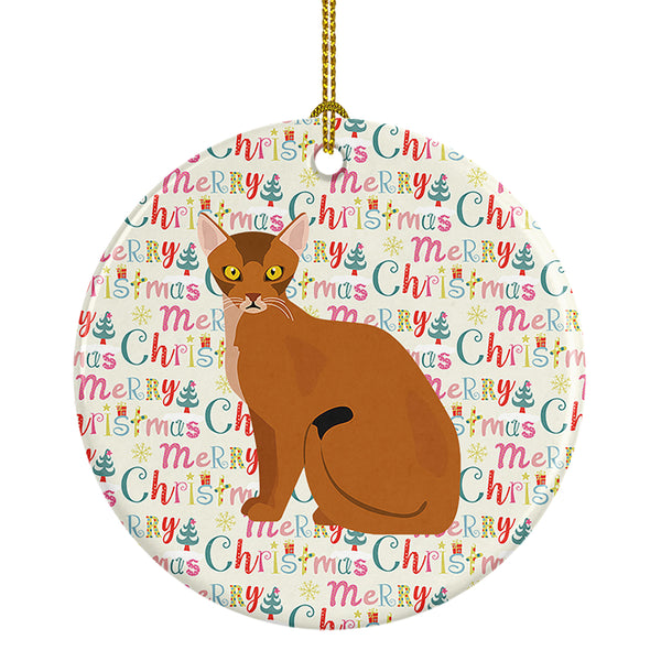 Buy this Abyssinian Cat Christmas Ceramic Ornament