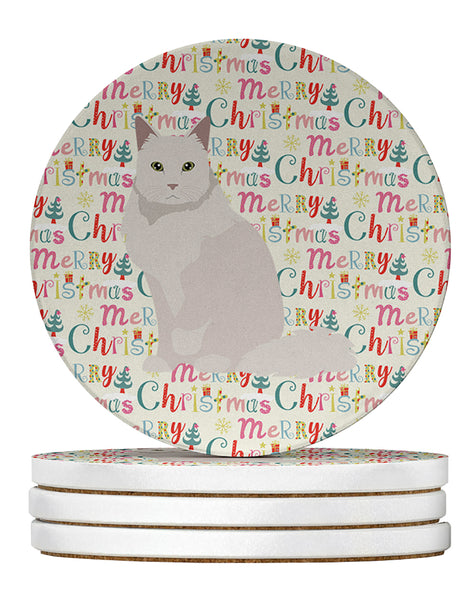 Buy this Chantilly Tiffany Cat Christmas Large Sandstone Coasters Pack of 4