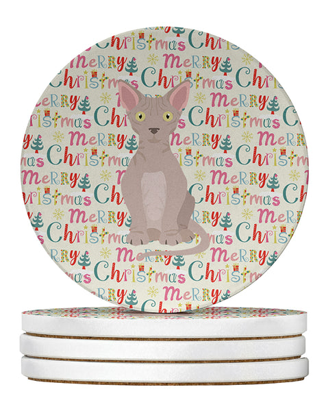 Buy this Minskin Cat Christmas Large Sandstone Coasters Pack of 4