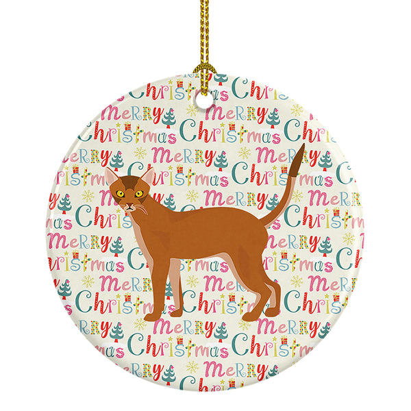 Buy this Red Abyssinian Cat Christmas Ceramic Ornament