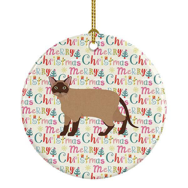 Buy this Burmese Cat Christmas Ceramic Ornament