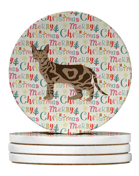 Buy this Sokoke Cat Christmas Large Sandstone Coasters Pack of 4