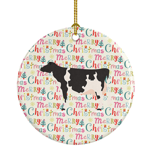 Buy this Holstein Cow Christmas Ceramic Ornament