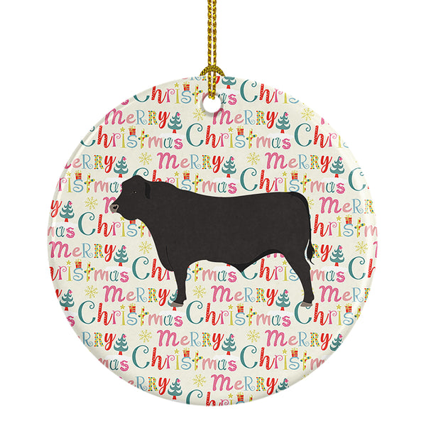 Buy this Black Angus Cow Christmas Ceramic Ornament