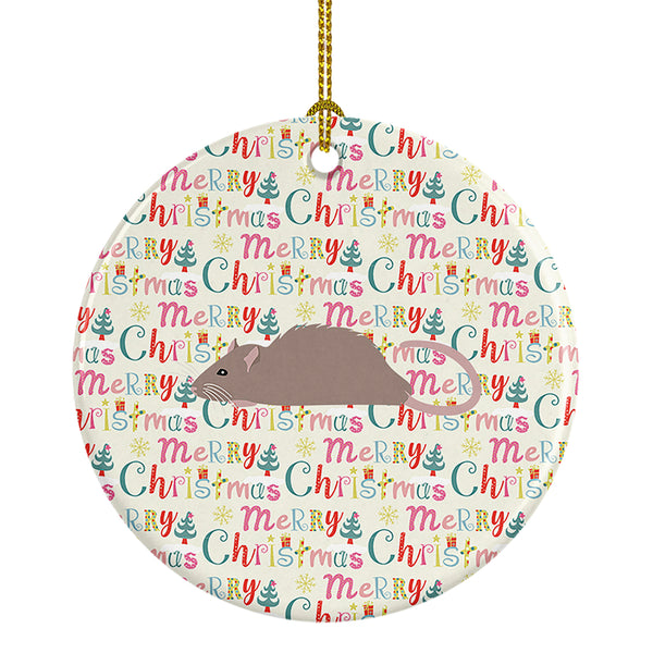 Buy this Satin Rat Christmas Ceramic Ornament