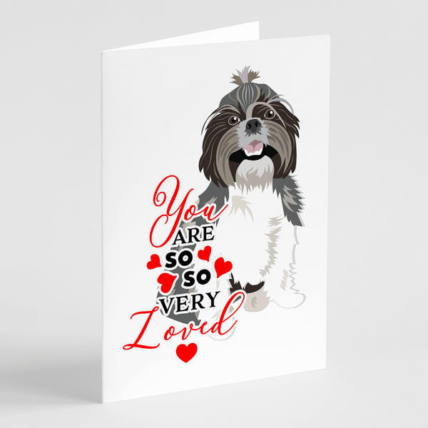 Buy this Shih-Tzu Silver and White #2 so Loved Greeting Cards and Envelopes Pack of 8