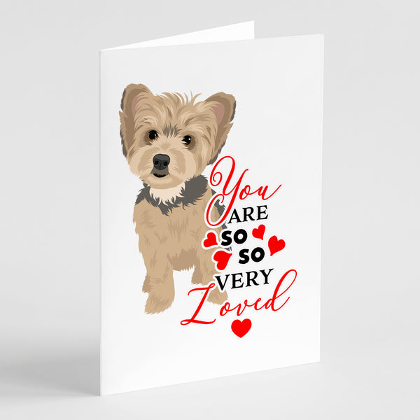 Buy this Yorkie Blue and Tan Puppy so Loved Greeting Cards and Envelopes Pack of 8