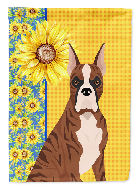 Summer Sunflowers Red Brindle Boxer Flag Garden Size  the-store.com.